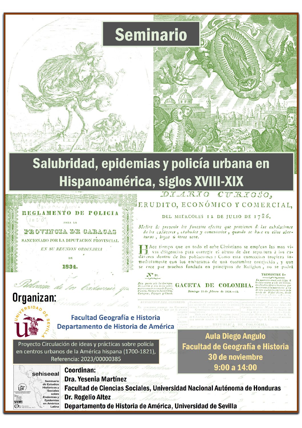 Seminario Salubridad, epidemias y policía urbana en Hispanoamérica, siglos XVIII-XIX