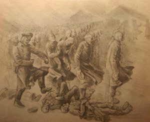 Wicenty Gawron. Llamada, Auschwitz, 1942.Museo de Auschwitz